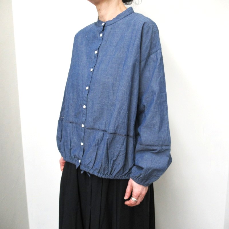 ina  ハシゴレース使い裾ひもブラウス /BL70 【日本製】